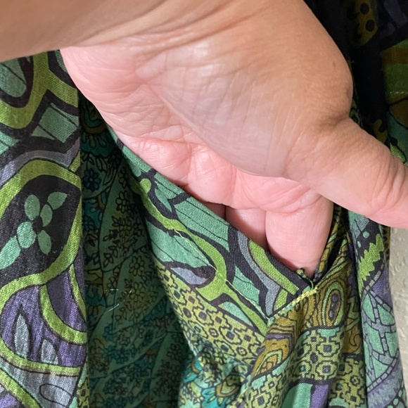 Step In Style NWT Long Sleeve Button Down Lagenlook Boho Dress Sz One Plus Green - Picture 14 of 16